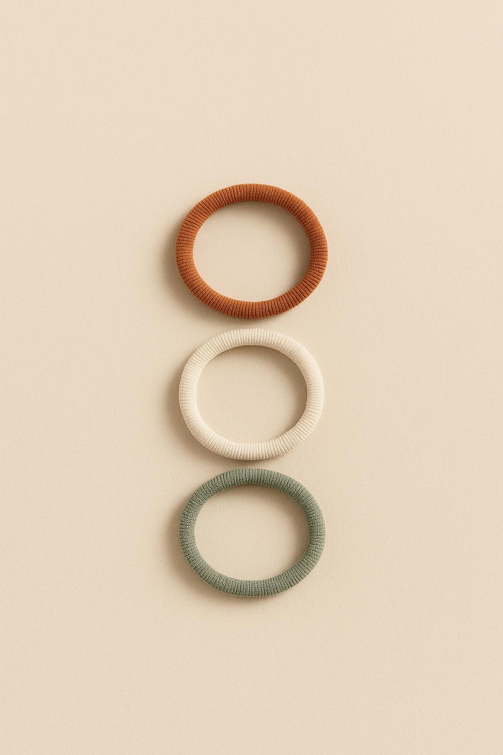 Ribbed Hair Tie Trio